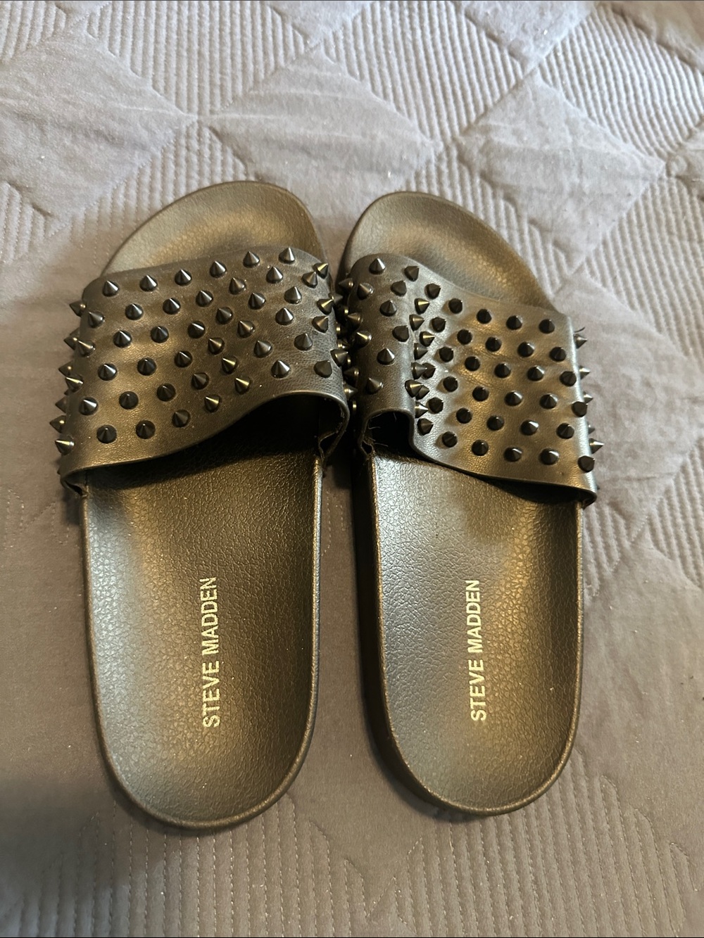 Steve Madden studded slides